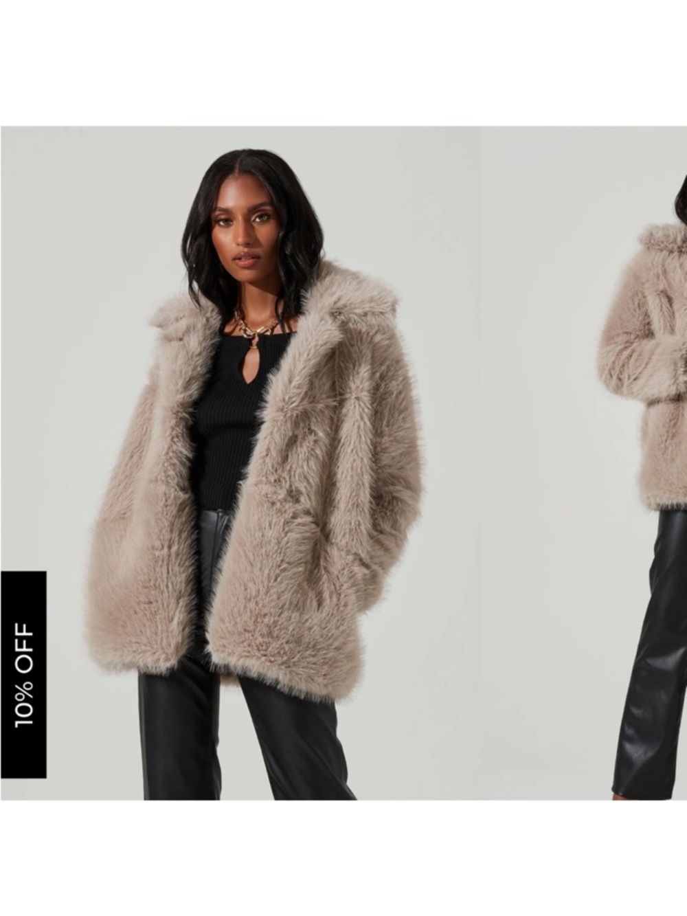Faux Fur Coat - Silver Women's Jacket